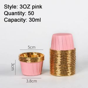 50PC Aluminum Foil Muffin Cupcake Paper Cups Baking Muffin Liner Baking Cup Mold Paper Cupcake Wrappers Party Birthday Supplies