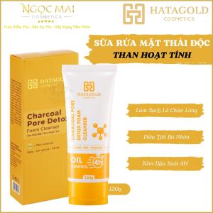 Sữa Rửa Mặt Than Hoạt Tính Hatagold Charcoal Pore Detox Foam Cleanser - Oil Control 4h (120g) Chính Hãng Làm Sạch Thải Độc Kềm Dầu Suốt 4H