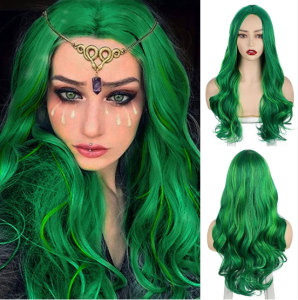 Green Short Cosplay Wig with Bangs – Stylish Anime Costume Wig for Women and Girls. Perfect for Halloween Carnival Cosplay Events Themed Parties Stage Performance Role Play and Daily Fashion Styling. Soft Synthetic Fiber Natural Looking Heat Resis