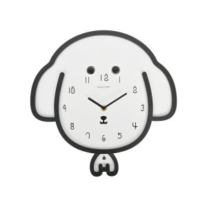 นาฬิกาแขวนผนังลายการ์ตูนสไตล์นอร์ดิกสไตล์โมเดิร์นมินิมอลนาฬิกาแขวนผนังสไตล์แฟชั่นแบบ Deogo นาฬิกาสุนัขบ้านห้องนั่งเล่นร้านอาหารตกแต่งทางเข้าติดผนังขนาด34*35ซม.