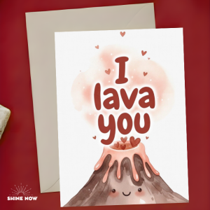 Cute I Lava You Card Funny Romantic Love Gift Greeting Love Card