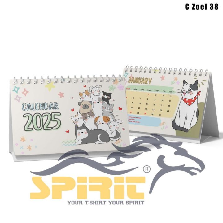 Kalender Meja Duduk 2025 Kalender 2025 Kalender Meja Gambar Animal
