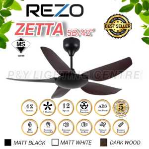 REZO ZETTA - 42 inch DC MOTOR CEILING FAN REMOTE CONTROL / Kipas Siling Rezo Zetta