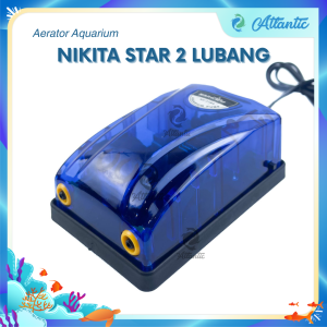 NIKITA STAR Pompa Udara 2 Lubang Aerator Aquarium Pompa Udara Nikita Aerator 5 Watt