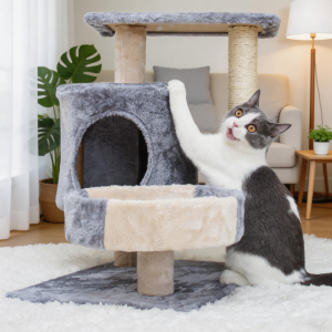 PaPaPet Cat Condo Cat Tree Multi-Level Cat Climbing Cat Tower Cat Apartment Cat House Sturdy Stable Cozy Soft