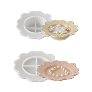 Silicone Crafting Mold Trays Moulds Unique Shape Decorative Tray Molds Silicone Texture for Crafing Plate Dish