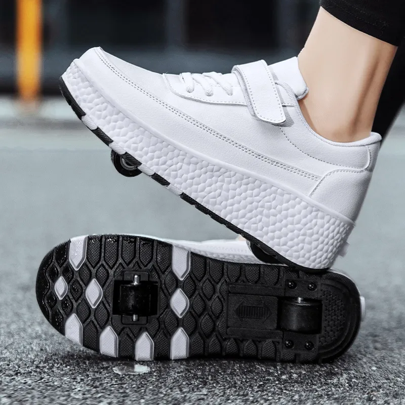 Fast Delivery】Teenagers Sports Shoes Double-Wheeled Shoes Non