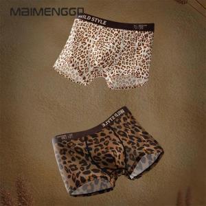 ZEEMIN MAIMENG Mens Ice Silk Underwear leopard Underpants Summer Cool Breathable BoxerShorts Leopard Pattern Mens Underwear Sport