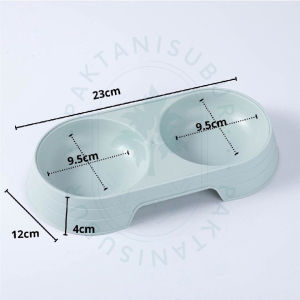 Tempat Makan Kucing Anjing 2 in 1 Mangkok Minum Hewan Doggy Lucu 2in1 Mangkok Makan Hewan Double Pet Food Bowl Import