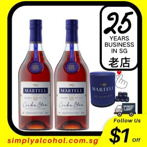 Martell Cordon Bleu Cognac 70cl Twin Bottles w Gift Box
