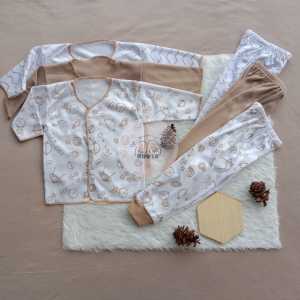 18 PCS Setelan Baju Celana Bayi Baru Lahir Seri Coklat Kado Gift Set Baju Bayi Hampers Bayi  NI Baby