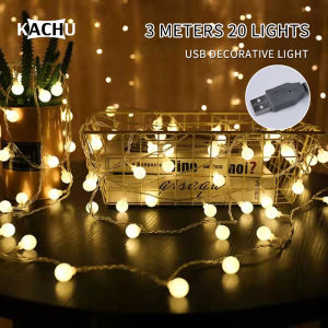 LED String Lights 3m6m Round Fairy Lights Home Christmas Wedding Party Decorations USB Interface Outdoor Tent Garden Lights Crystal Ball Lights Room Lights