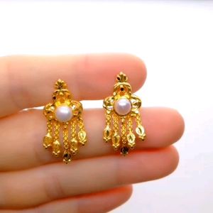 Yon Hing Pearl Skru Design Subang Gantung EMAS 916 India 4.48G