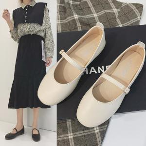 🔥Margotu🔥รองเท้าแมรี่เจนส้นแบนผู้หญิง รองเท้าสายเดี่ยว หัวมน หนังนิ่ม ใส่สบาย พร้อมส่ง