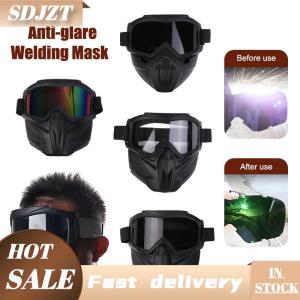 SDJZT An toàn thợ hàn mặt nạ thoáng khí đầy đủ Mặt nạ hàn Kính thợ hàn mặt nạ đi xe đạp Mặt nạ chống cát kính công cụ bảo vệ