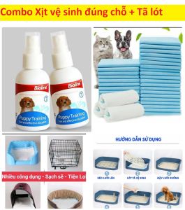 [Siêu Rẻ] Combo Xịt hướng dẫn vệ sinh đúng chỗ Bioline + Tã lót khay 4 size