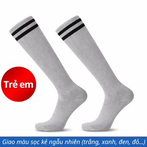 [HỎA TỐC] Tất thể thao trẻ em vớ bé trai bé gái 10 - 15 tuổi màu đen trắng xám xanh vàng cam đỏ cổ cao dưới gối qua gối