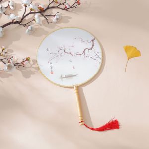 GIGBM Ancient Chinese style Dance Fan Desk Ornaments Home Decor Craftsmanship Photography Prop Round Fan Hanfu Performance Decorative Fans