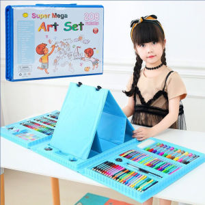 208Pcs/ Set Children Painting Pen Set Non-allergic Eco-friendly Kids Mega Coloring Set
