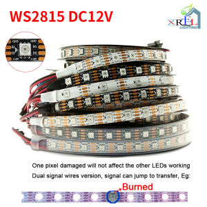 WS2815 Dream Color Changing LED Strip Light RGB Individually Addressable LED Lights Dual Signal 30/60/144Leds/M IP30/65/67 DC12V