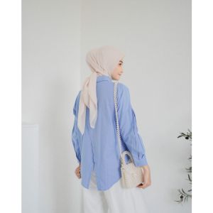 Nelka Katun shirt / atasan wanita / kemeja wanita oversais / kemeja linen oversized nelka/ baju wanita terbaru