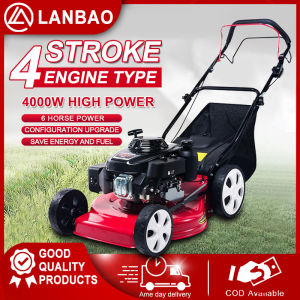 4-Stroke Lawn Mower Grass Cutterpush Lawn Mower Gasoline Engine Household Multi-function Brush Cutter Small Agricultural Lawn Mower Weeding，Gasoline Wasteland Machine Agricultural Harvesting