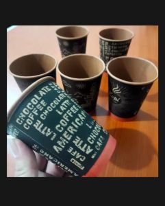 Paper Cup Kraf/ Gelas Kopi Tahan Panas /Nesto 8 oz/Kraft Coklat Motif Random/Isi 50pcs