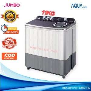 Mesin Cuci 2 Tabung AQUA AQW 1170 HT Hijab Series Airdry System Semi Auto Washer 11 KG