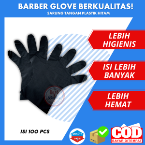 Sarung Tangan Plastik Disposable TPE Gloves Isi 100 Pcs Untuk Pangkas Rambut dan Barbershop