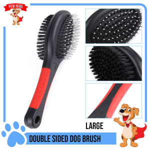 PAW HERO (VARIATION) Dog Brush Double Sided Dog Comb Grooming Double Sided Dog Pin Bristle Brush (Large)