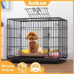 Indoor And Outdoor Cat And Dog Rabbit Pet Cage Large Dog Double Door Foldable Portable Pet Cage With PVC Tray Cat And Dog Cage Suitable For Dogs Rabbits Poultry Etc