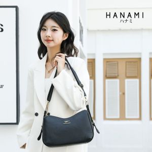 HANAMI Tas Selempang Premium Yuzuki Mewah Kekinian Wanita Cantik Htam Fashion Kulit Korea TA1175B5