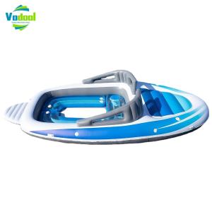 PVC 6 People Inflatable Floating Bed Pirate Boat Inflatable Portable Boat Raft for Camping Lakes & Rivers