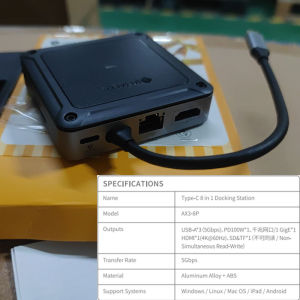 ORICO USB Hub Adapter HUB Type C Hub 4K60Hz HDMI-Compatible Docking Station RJ45 PD Splitter For MacBook iPad Laptop Accessories