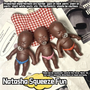ZEIIE Natasha Squeeze Toy Ugly Doll Face Pinching Squeeze Stress Doll Creative Black Doll Slow Rebound Rubber Doll For Novelty Gift
