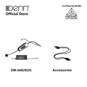 DENN DM-340US [MCMC] UHF Wireless Headset Microphone (10 Selectable Channel)