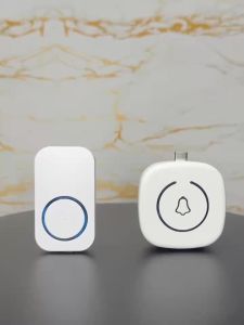 CACAZI HomeType-C DC Powered Wireless Doorbell Waterproof 60 Songs 150 Meters Remote without Battery 1 Button 2 Receivers