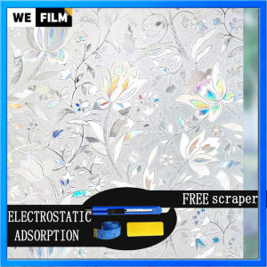 Window Film Static Cling Decorative Privacy Film Non Adhesive Window Sticker UV Protection Window Covering Light Blocking Film Removable & Reusable