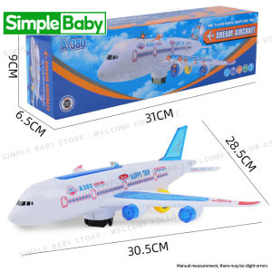 Airplane Toy with Bump & Go Flashing Lights & Sounds - For Boys & Girls Age 3-12