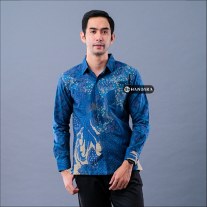 Batik Handara - Wasesa Emerald Blue Kemeja Pria Furing Erro