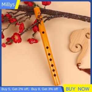 Millys ขลุ่ยไม้ไผ่6รูแบบจีนดั้งเดิม1ชิ้นขลุ่ยตั้งคลาริเน็ตนักเรียนเครื่องดนตรีขลุ่ยสีไม้สำหรับผู้เริ่มต้น