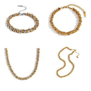 Trendy Circle Bead Bracelet Stylish Bangle Stainless Steel Chain Necklace Suitable for Youthful Fashion Enthusiasts