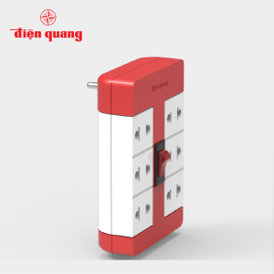 Ổ Cắm Xoay 90° Điện Quang ĐQ ESK RT 6 (6 Lỗ) bảo hành 12 tháng thích hợp không gian hẹp
