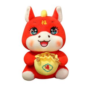 NEXTGENYUN Good Luck 2026 Horse Plush Doll Mascot Dolls Cute Zodiac Pony Figurine Adorable Fluffy Stuffed Horse Toy Year of Horse