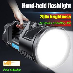 💡500% brighter day-like vision LED flashlight rechargeable heavy duty flashlight original searchlight super bright flashlight long range flashlight plus light rechargeable powerful torch light Waterproof Torch Durable aluminum alloy Multi-purpose
