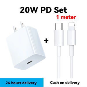 Bộ sạc nhanh 20W PD với cáp USB PD dài 1m/3ft bộ sạc tường cho iPhone 14 13 11 Pro Max Xs XR X 8 plus