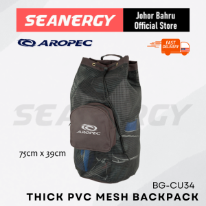 Aropec Heavy Duty PVC Mesh Backpack Mesh Bag Mesh Sack Gear Bag Dive Equipment Bag for Scuba Diving Free Diving Seanergy Scuba