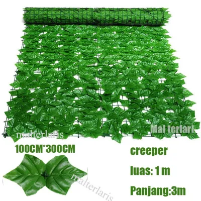 Daun Rambat Sintetis Ukuran 1 Meter x 3 Meter Daun Hias Ornamen Dekorasi Rumah Pagar Dinding Roll Daun Rambat Import Termurah Artificial Rumput Palsu Gulungan