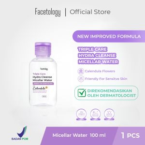 FACETOLOGY Triple Care Hydra Cleanse Micellar Water 100ml || Pembersih Wajah || Pembersih Make Up Tanpa Bilas