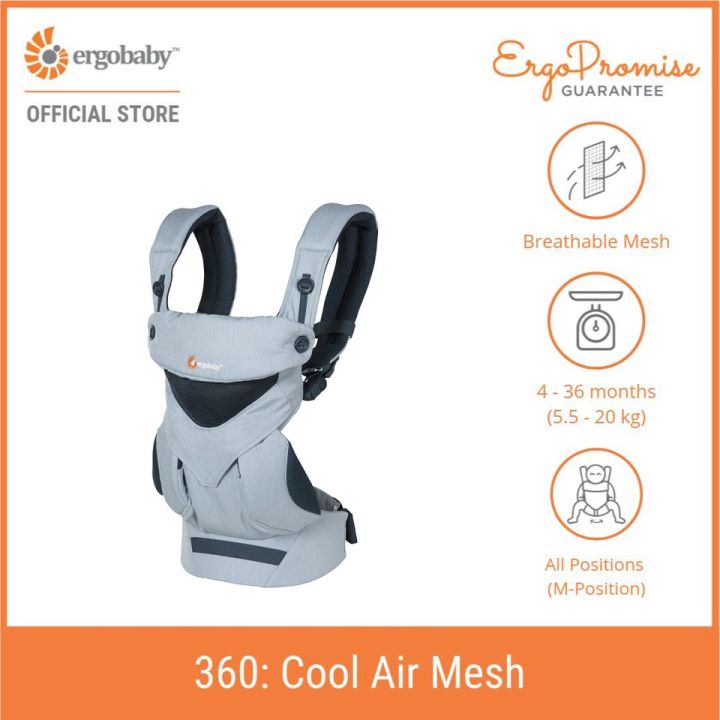 Ergobaby 360 All Positions Baby Carrier Cool Air Mesh 5 Colors Onyx Black Icy Mint Carbon Grey Sea Mist and Chambray Lazada Indonesia